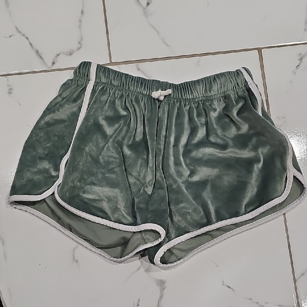 SO Women's Green Velvet Lounge Shorts